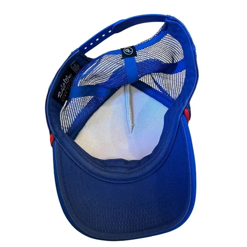 Salt Life Youth Boys Sailfish Snapback Trucker Hat Cap Adjustable Red White Blue